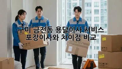 구미 금전동 용달이사 서비스: 포장이사와 차이점 비교