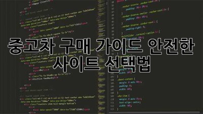 중고차 구매 가이드: 안전한 사이트 선택법